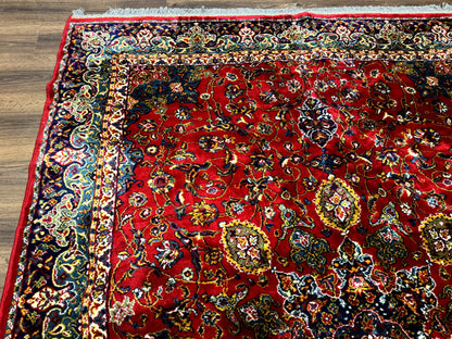 Red Persian Rug 6x9, Medallion Carpet, Ardebil Design, Vintage Belgium Power Loomed Carpet - Nuvé