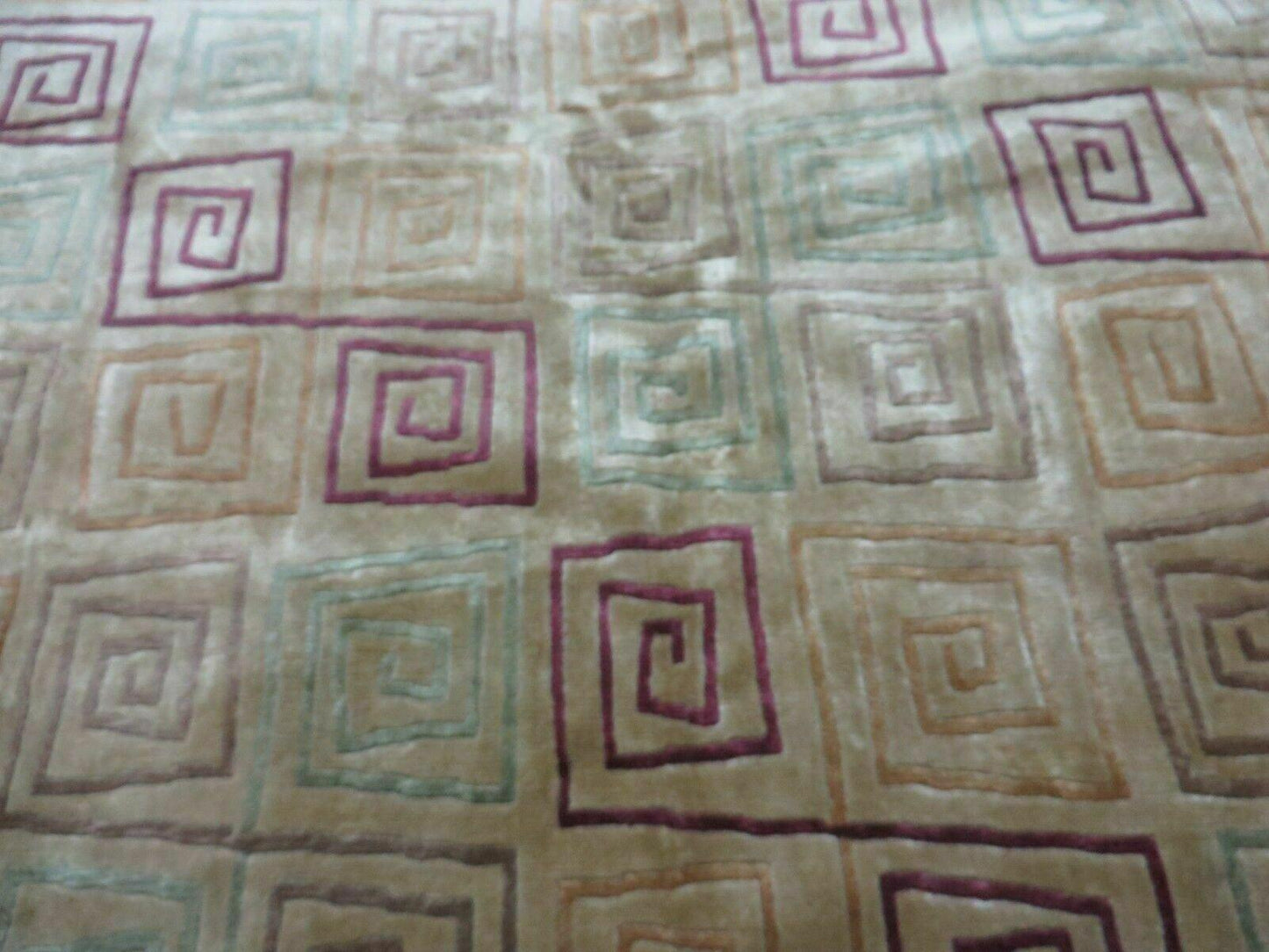 8' X 11' Modern Tibetan Nepal Art Deco Chinese Handmade Wool Silk Rug Abstract - Nuvé