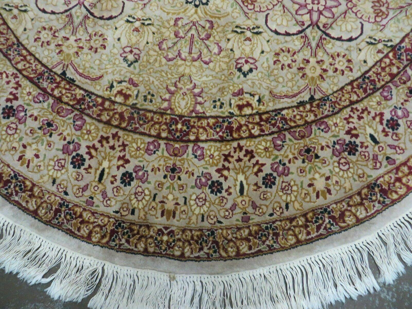 6' Handmade Fine Indian Wool Rug Carpet Round Silk Accent Beauty - Nuvé