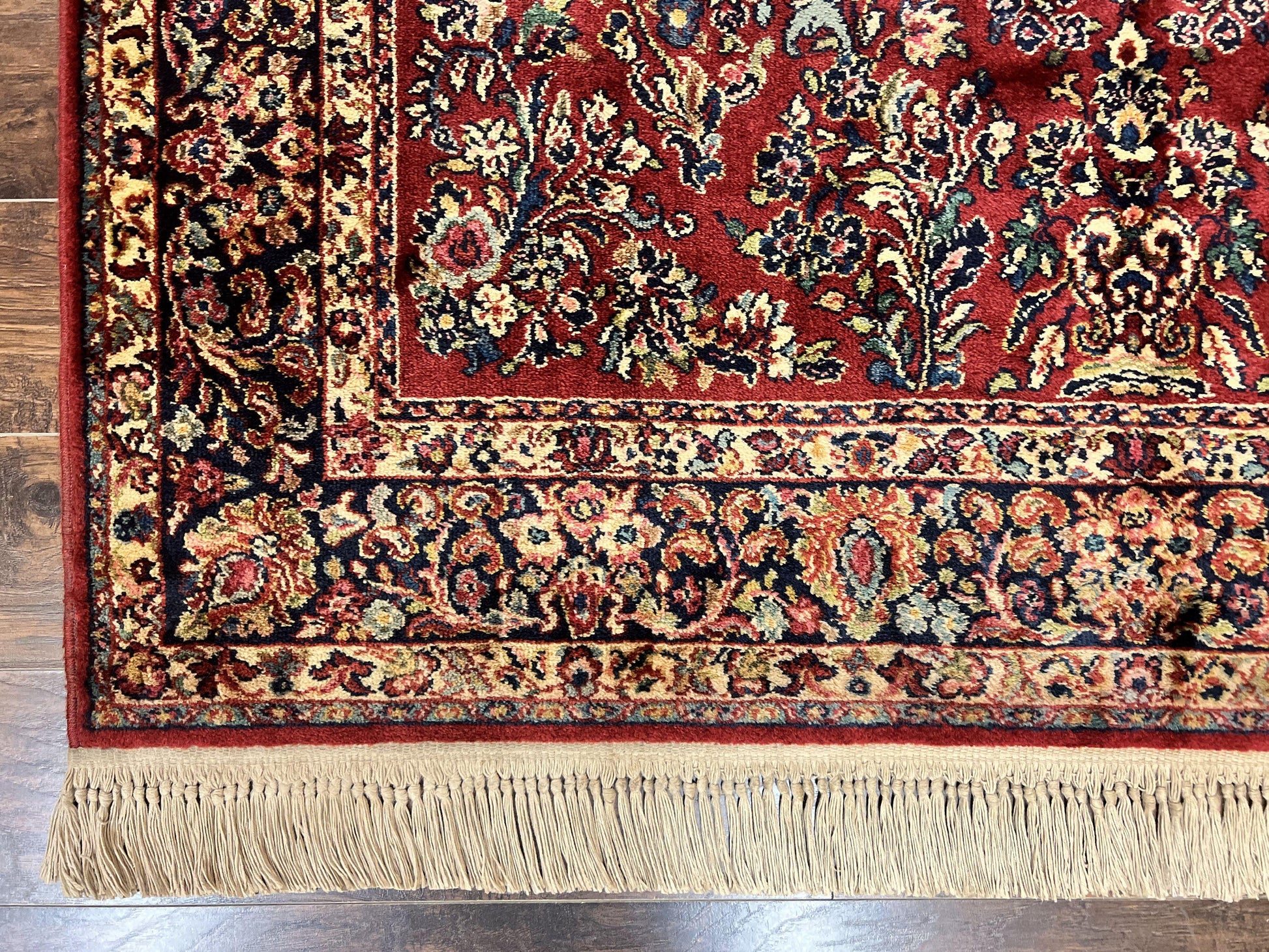 Karastan Rug 5.9 x 9 Red Sarouk #785, Wool Karastan Carpet, Original 700 Series, Vintage Karastan Oriental Rug Discontinued - Nuvé