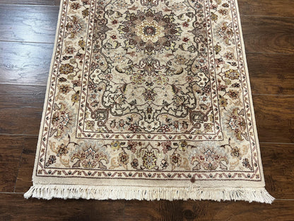 Sino Persian Rug 2.5 x 4, Hand Knotted Oriental Carpet, Small Persian Rug, Floral Medallion, Wool, Vintage - Nuvé