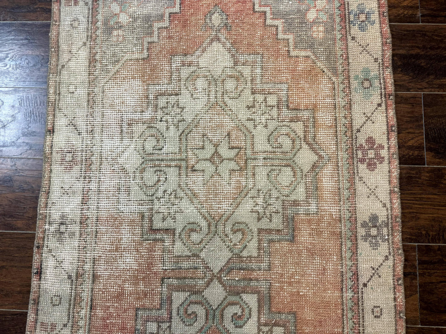 Antique Turkish Runner Rug 3 x 9.6, Farmhouse Rug, Geometric Runner, Handmade, Vintage Rug for Modern Home - Nuvé