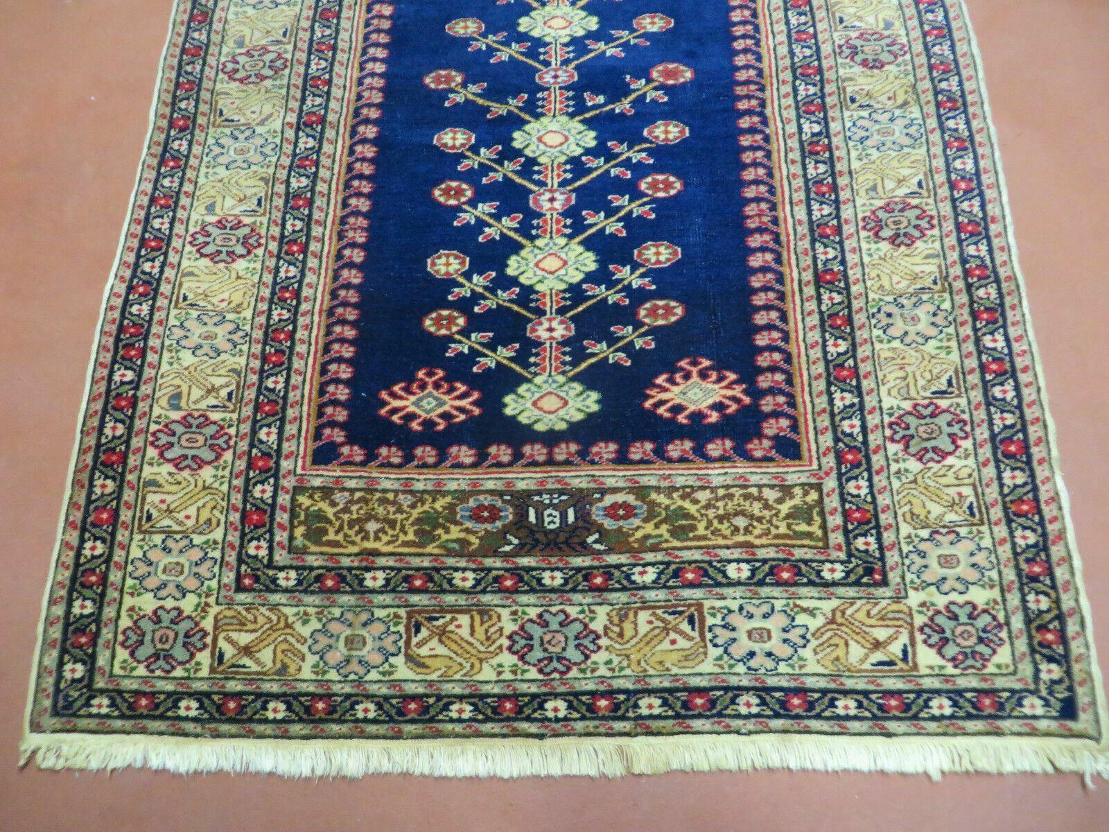 3' X 4' Semi Antique Handmade Turkish Prayer Kaisery Wool Rug Nice - Nuvé