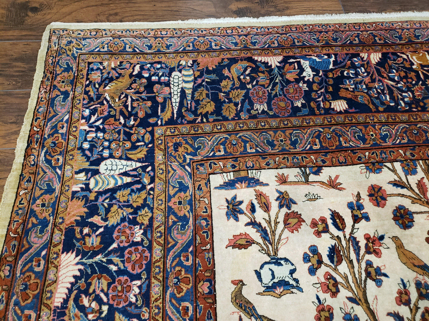 Antique Persian Kashan Tree of Life Rug 10x13 - Nuvé