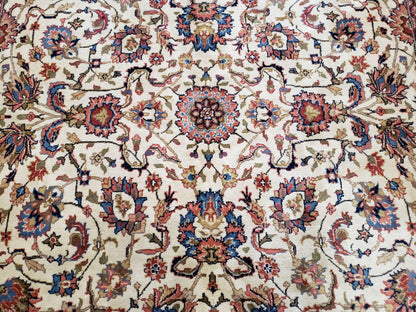 6x9 Top Quality Handmade Wool Area Rug Floral Allover Carpet Veg Dyes Beige - Nuvé