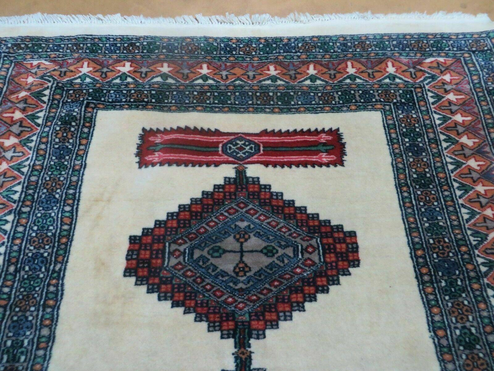 4' X 6' Vintage Handmade Bokhara Turkoman Pakistan Wool Rug Carpet Nice - Nuvé