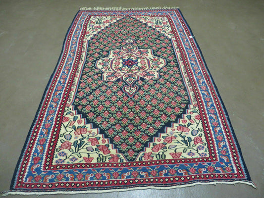 4' X 6' Vintage Handmade Turkish Flat weave Rug Tribal - Nuvé