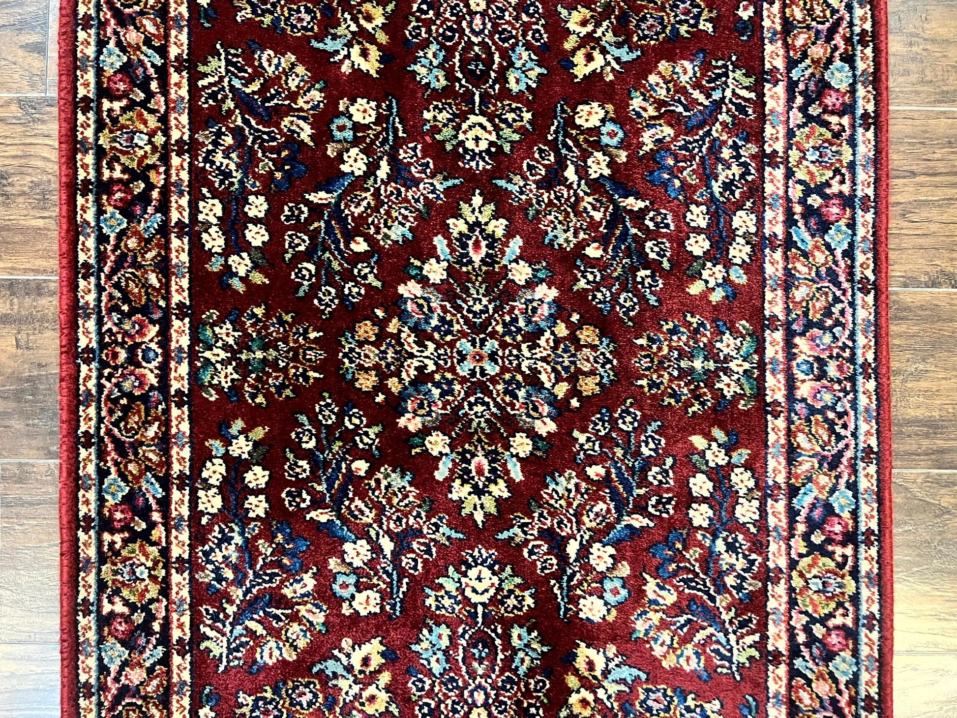 Karastan Rug 3x5 Red Sarouk #785, Small Karastan Wool Pile Rug, Original 700 Series, Discontinued Vintage Karastan Carpet - Nuvé