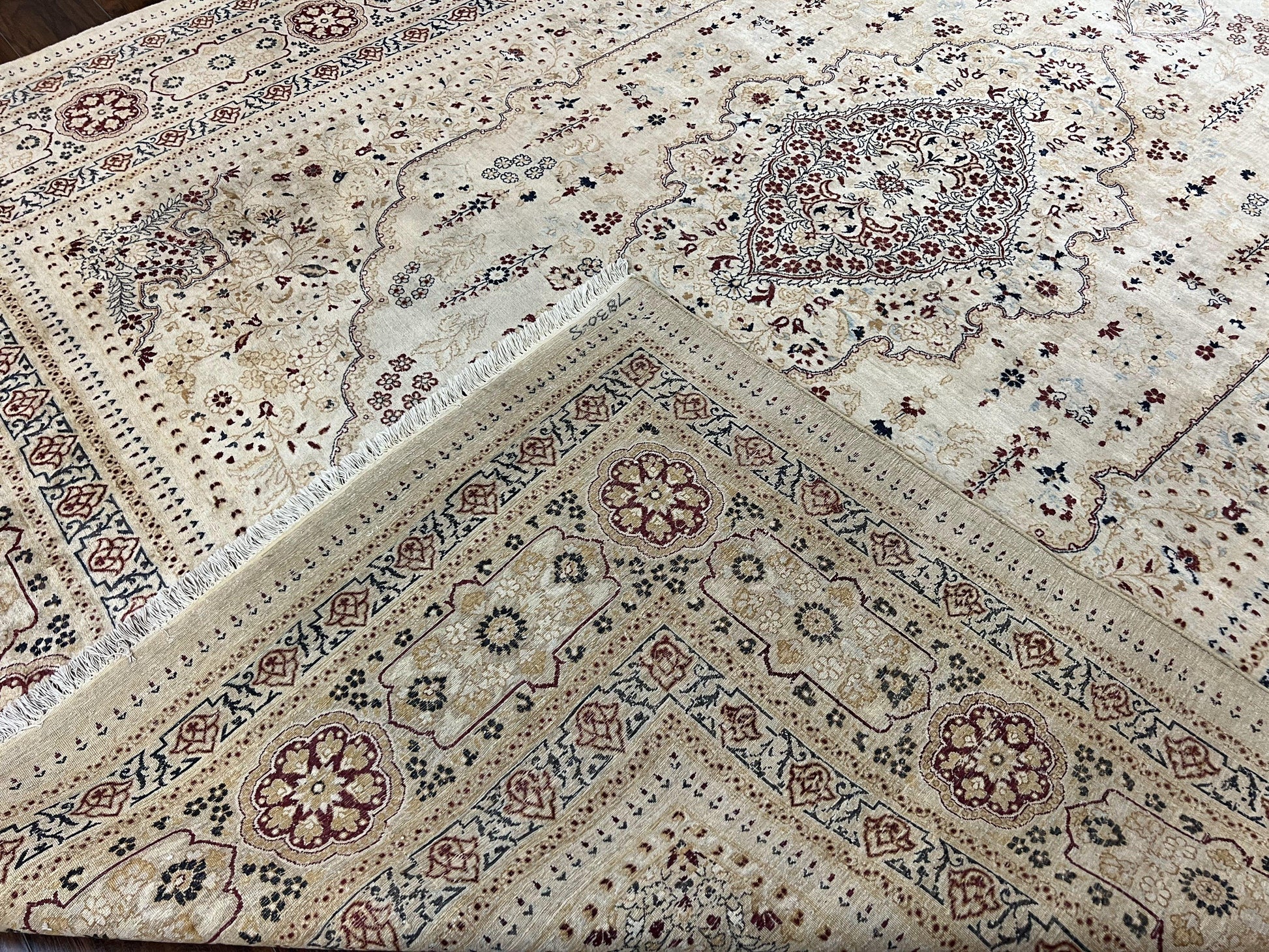 Pak Persian Rug 9x11, Very Fine Hand Knotted Oriental Carpet, Haji Jalili Design, Ivory/Cream, Wool Handmade Room Sized Rug 9 x 11 ft, Nice - Nuvé
