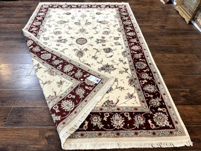 Ivory and Burgundy Pak Persian Rug 6x9 - Nuvé