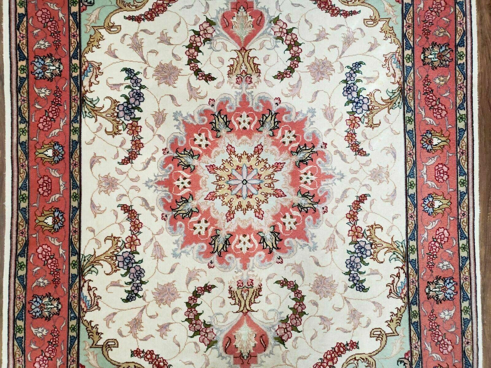 3' 4" X 5' Vintage Handmade Ultra Fine Floral Oriental Turkish Rug Carpet Wow - Nuvé