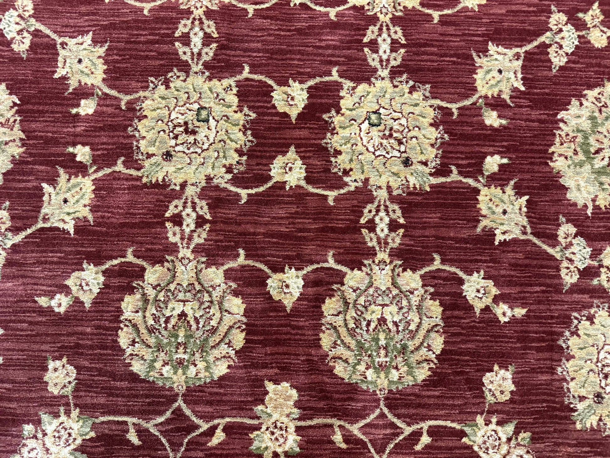 Traditional Wool Oriental Rug 9x13, Large Power Loomed Carpet, Burgundy - Nuvé