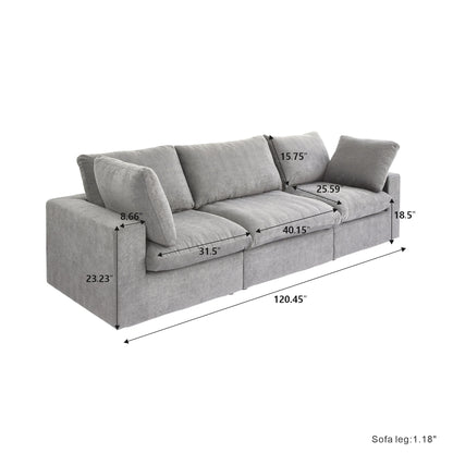 Nuvé® Solace Modular Bouclé Cloud Sofa - Space Grey - 3-Seater Sofa - Nuvé