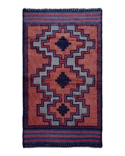 3X5 Vintage Handmade Tribal Wool Rug Balouchi Rug Afghan Rug Red 2' 8" X 4' 8"