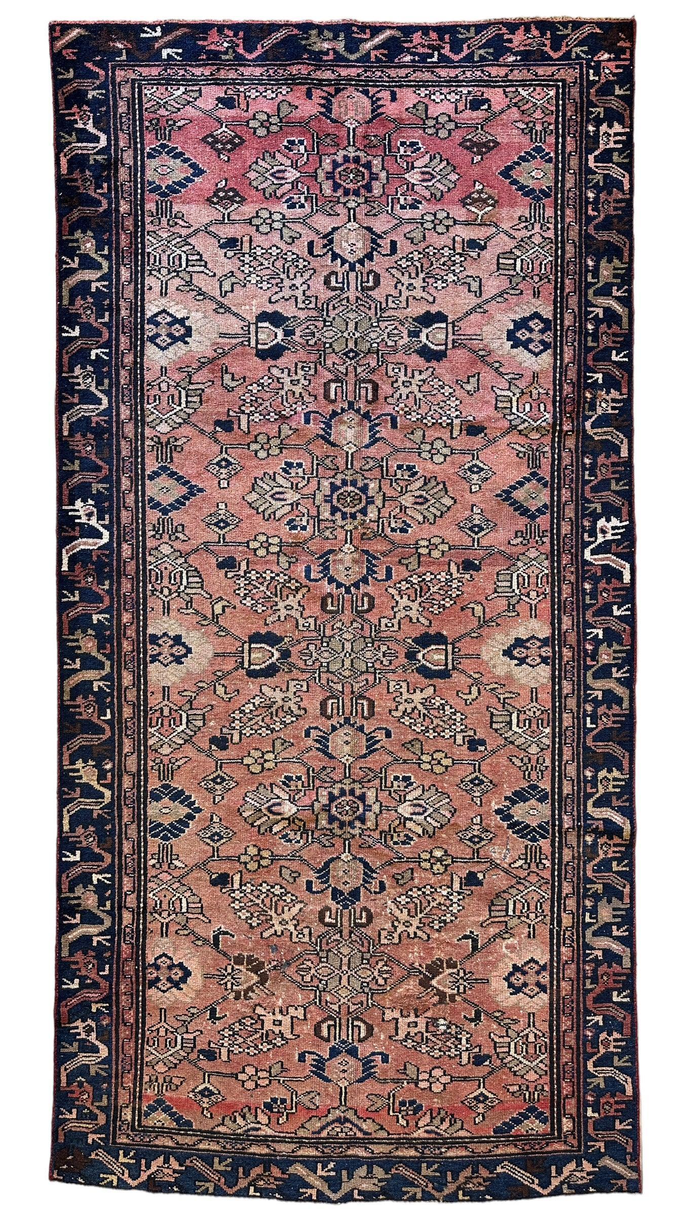 4' 4 x 9' 3 Hand Knotted Ultra Vintage Persian Wool Runner Rug - Nuvé