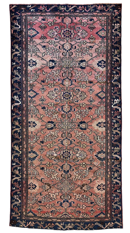 4' 4 x 9' 3 Hand Knotted Ultra Vintage Persian Wool Runner Rug - Nuvé