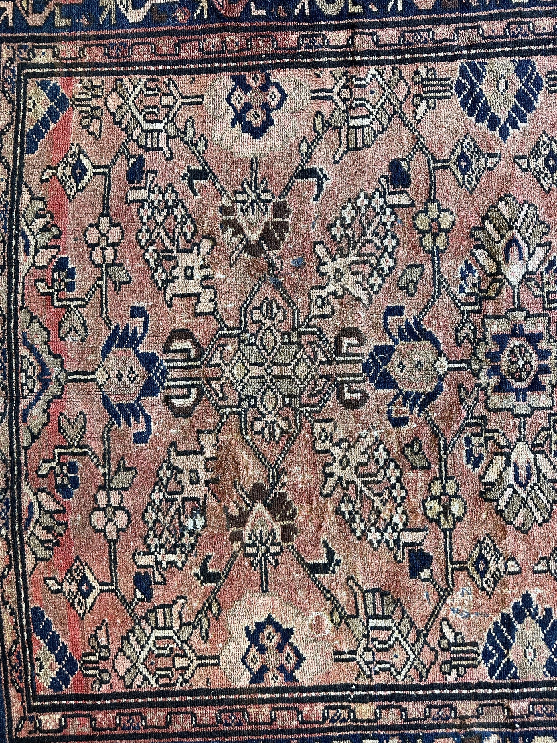 4' 4 x 9' 3 Hand Knotted Ultra Vintage Persian Wool Runner Rug - Nuvé