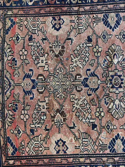 4' 4 x 9' 3 Hand Knotted Ultra Vintage Persian Wool Runner Rug - Nuvé