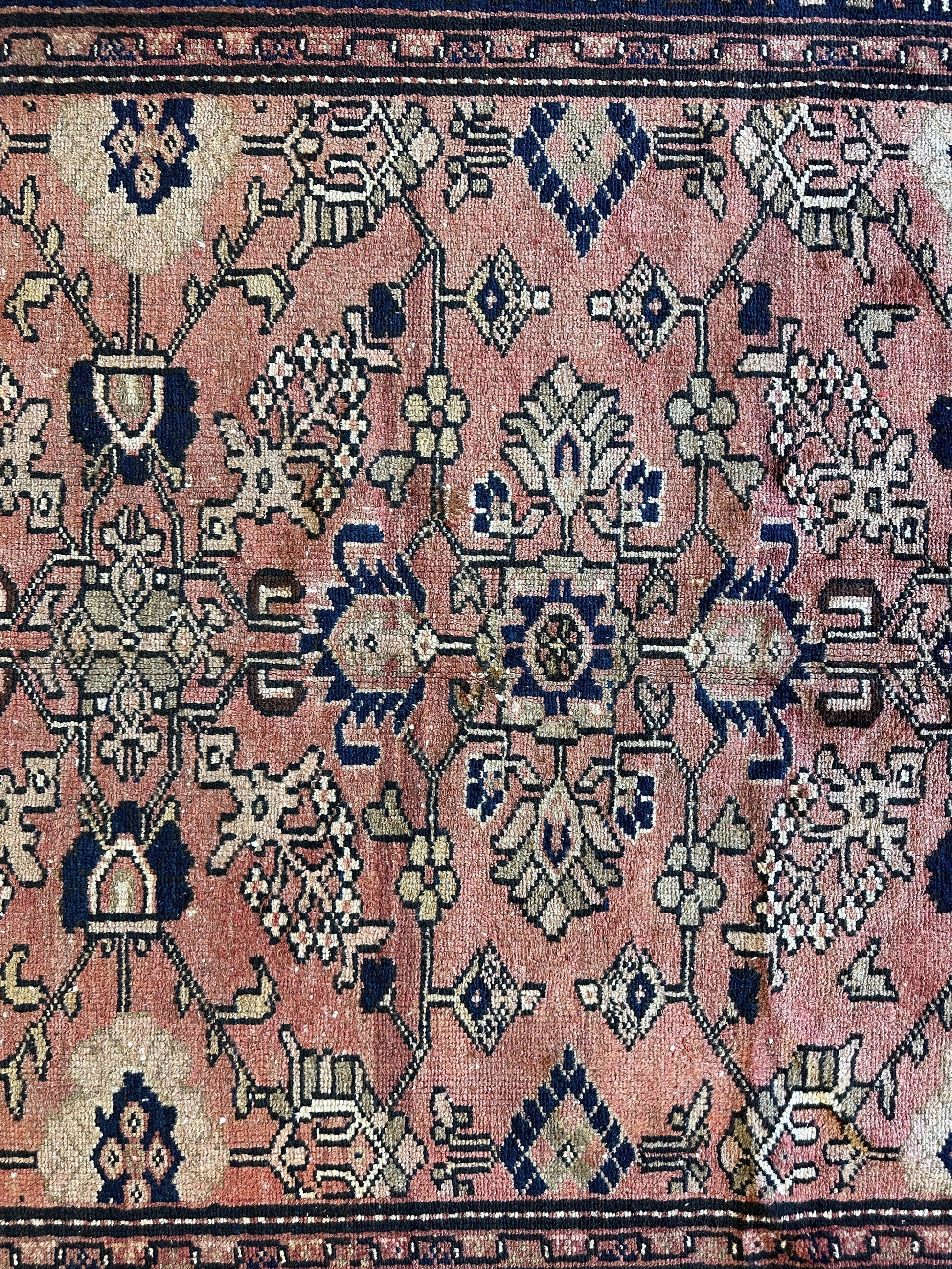 4' 4 x 9' 3 Hand Knotted Ultra Vintage Persian Wool Runner Rug - Nuvé