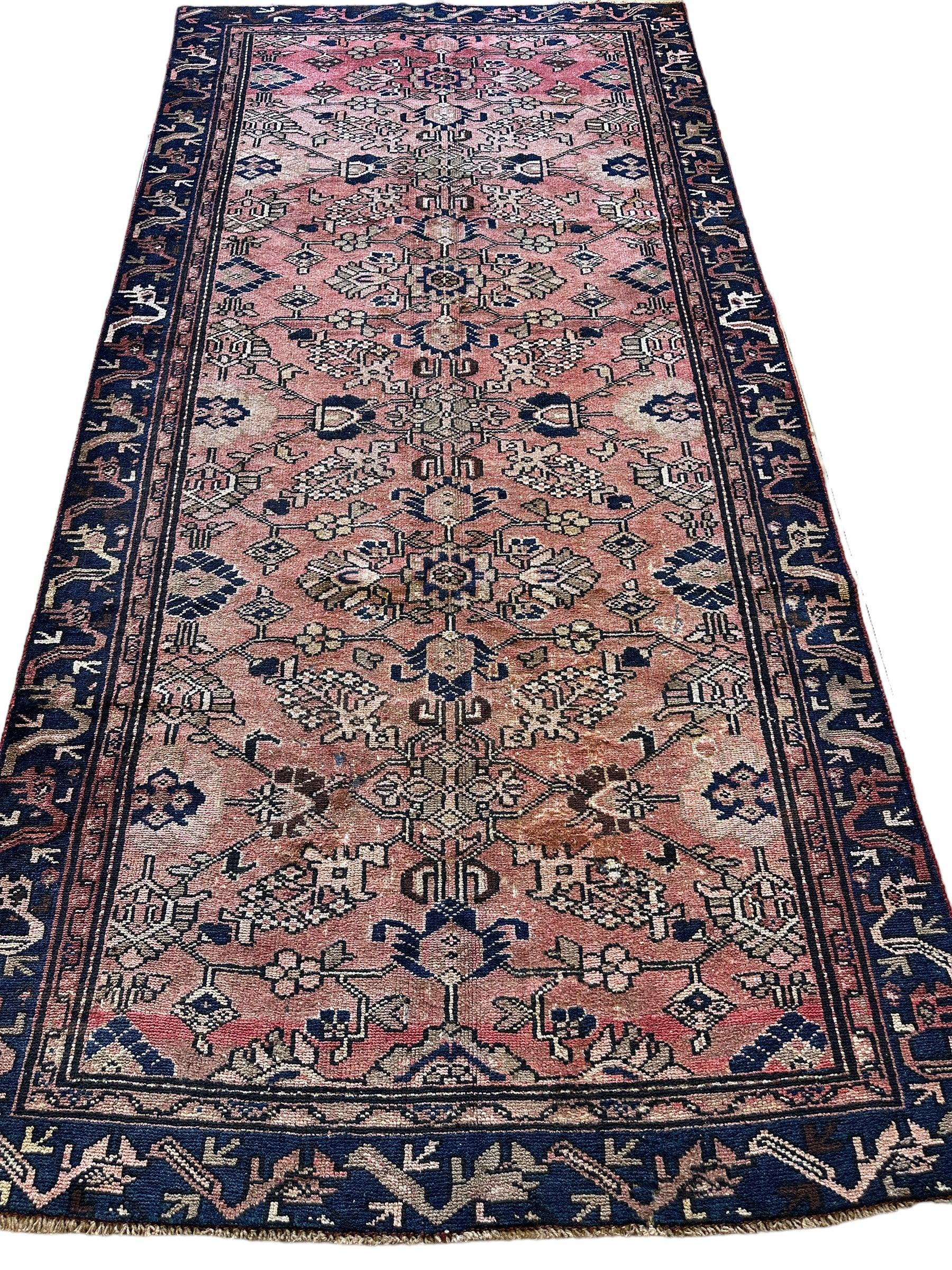 4' 4 x 9' 3 Hand Knotted Ultra Vintage Persian Wool Runner Rug - Nuvé