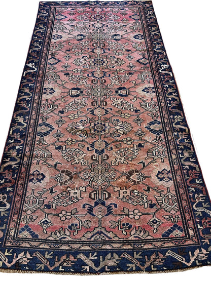 4' 4 x 9' 3 Hand Knotted Ultra Vintage Persian Wool Runner Rug - Nuvé