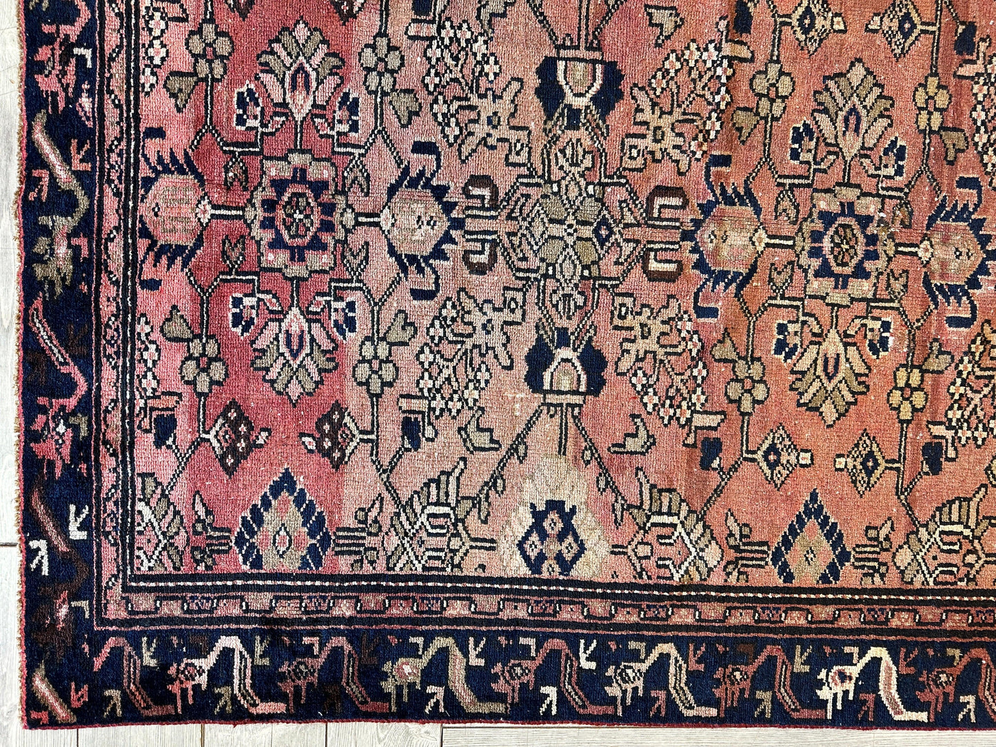 4' 4 x 9' 3 Hand Knotted Ultra Vintage Persian Wool Runner Rug - Nuvé