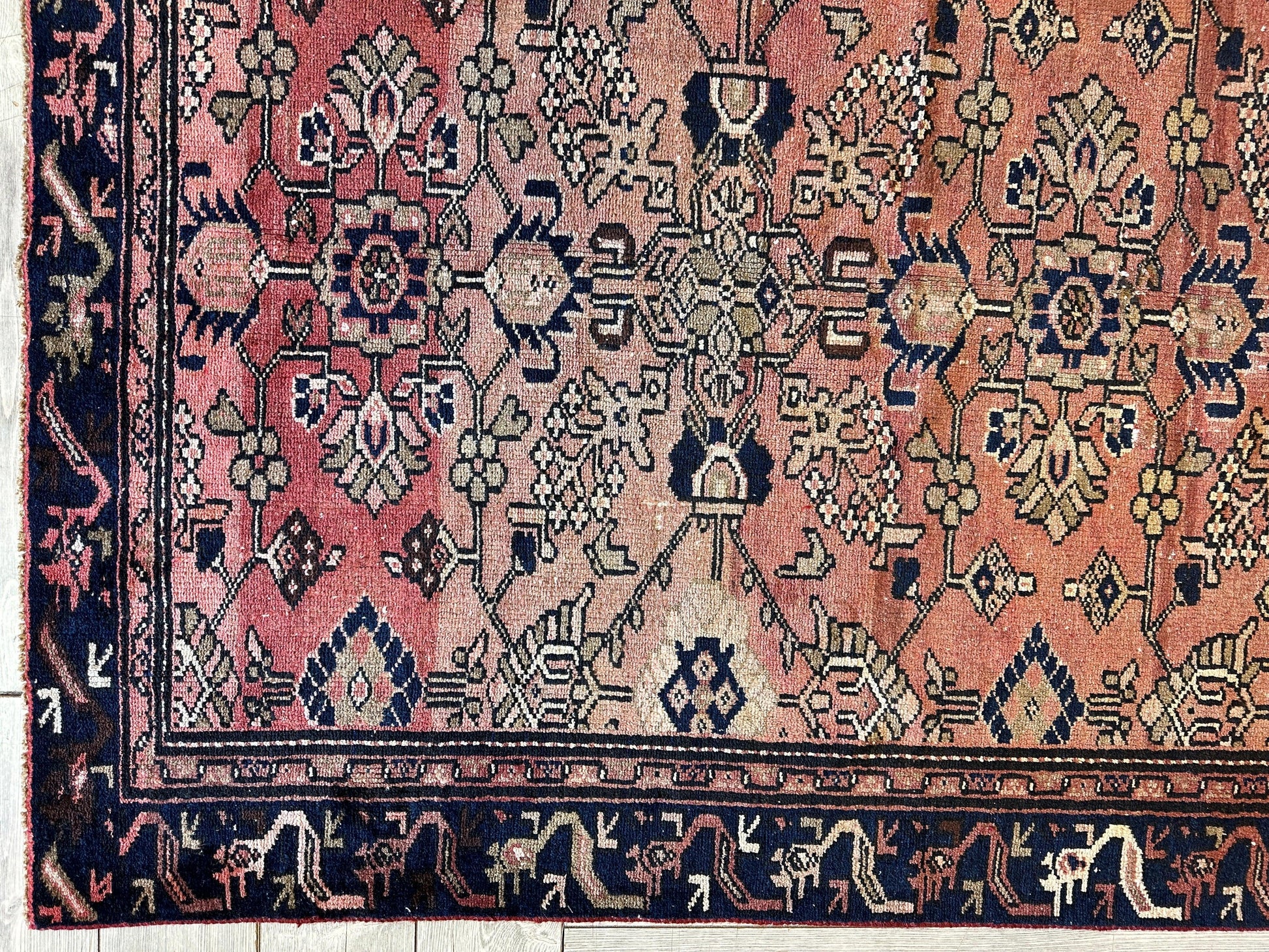 4' 4 x 9' 3 Hand Knotted Ultra Vintage Persian Wool Runner Rug - Nuvé