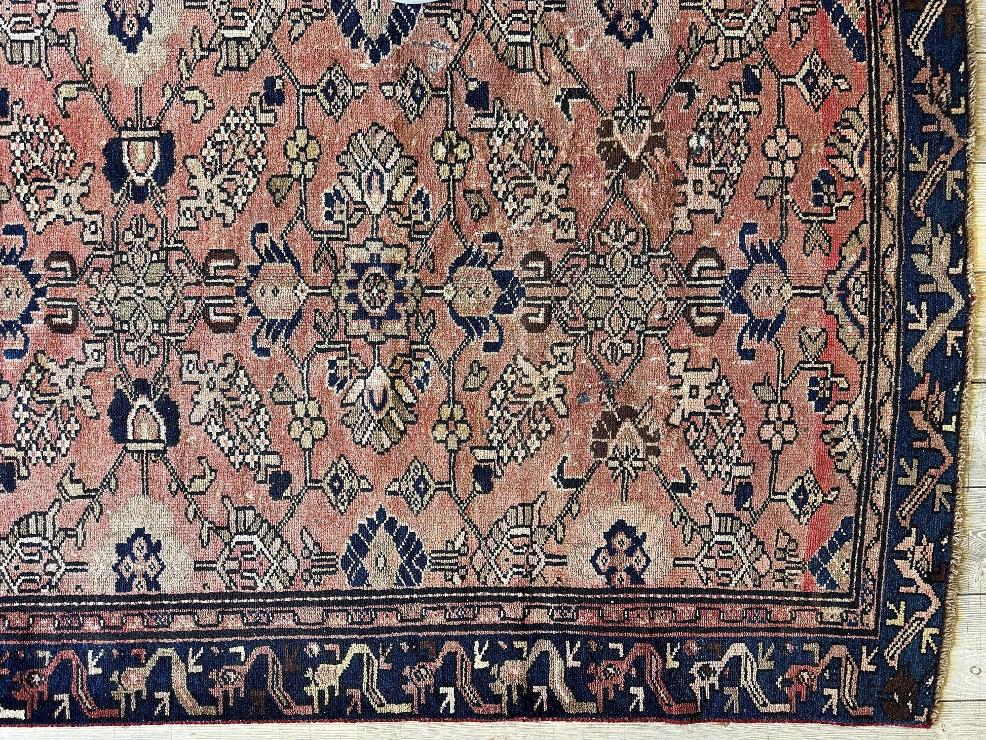 4' 4 x 9' 3 Hand Knotted Ultra Vintage Persian Wool Runner Rug - Nuvé