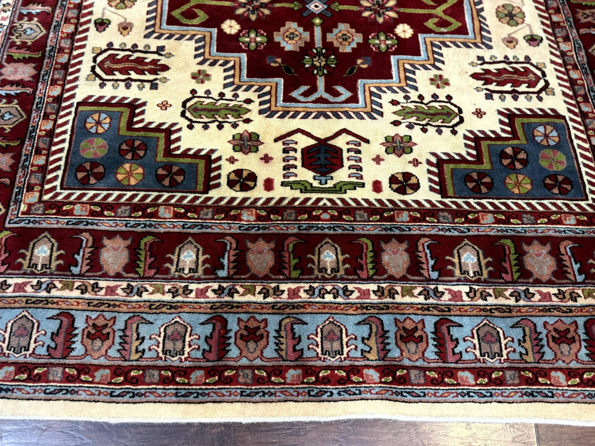 Turkish Kazak Rug 6x9, Geometric Medallions - Nuvé