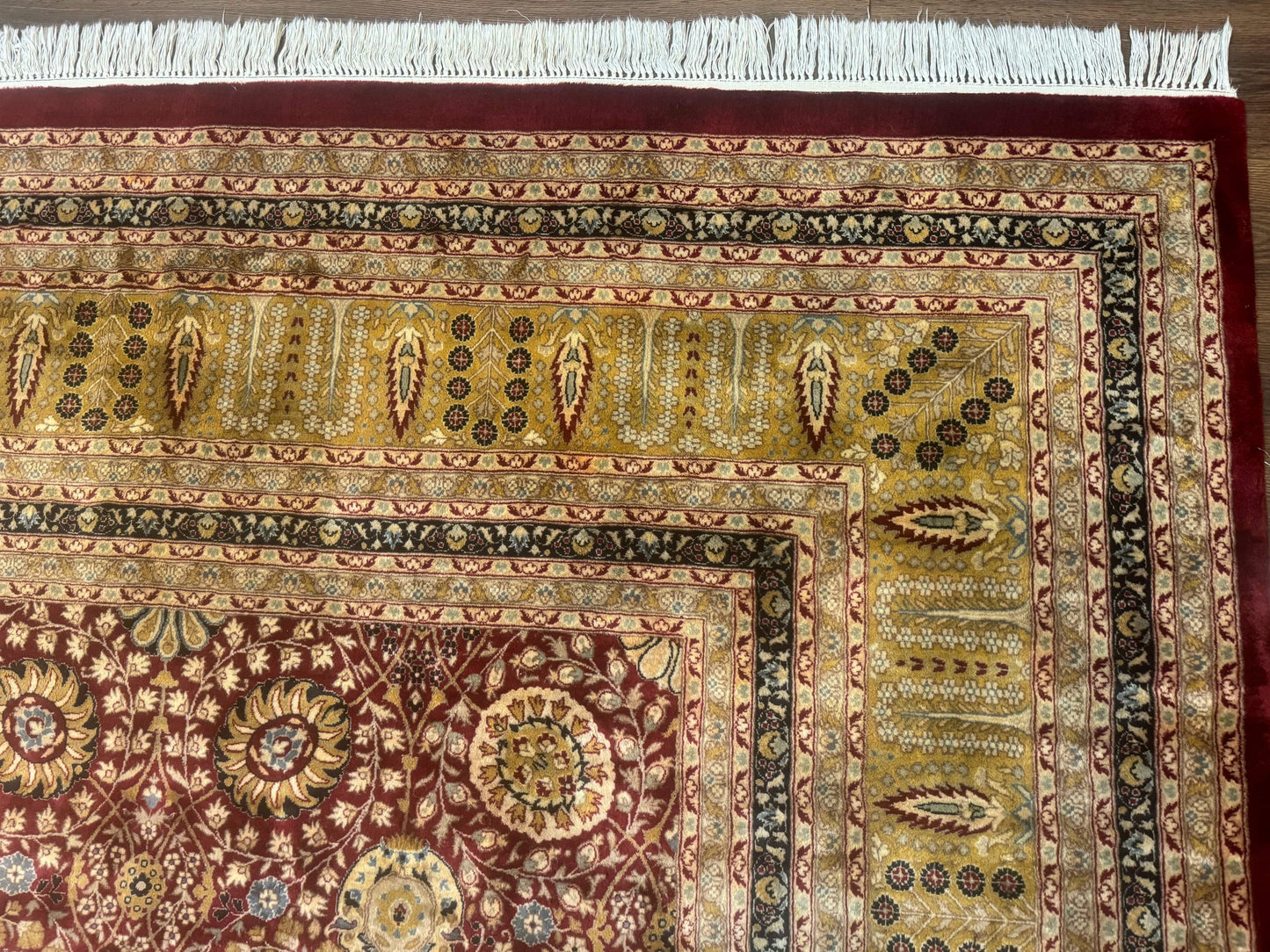 Palace Size Pak Persian Rug 12x15, Brick Red, Allover Pattern, Handmade Oversized Wool Oriental Carpet, Large Area Rug, Fine 225 KPSI - Nuvé