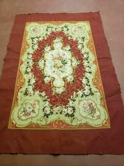 3' X 5' Antique Handmade French Aubusson Weave Savonnerie Needlepoint Rug Nice - Nuvé
