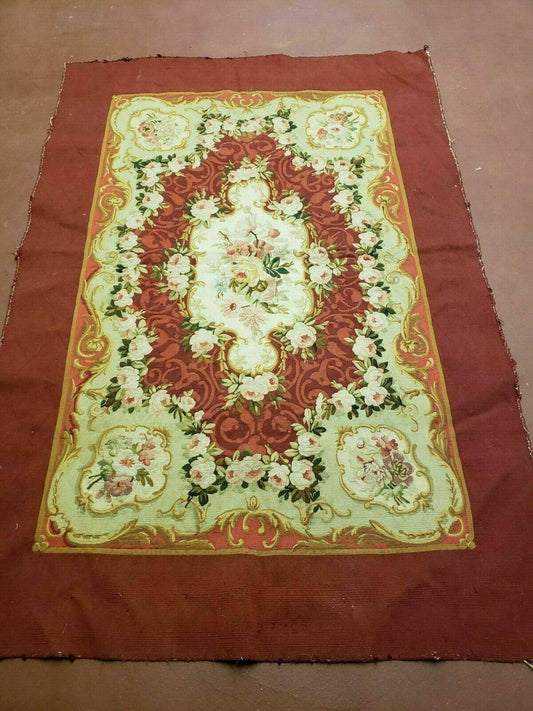 3' X 5' Antique Handmade French Aubusson Weave Savonnerie Needlepoint Rug Nice - Nuvé