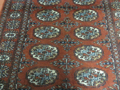 3' X 4' Vintage Handmade Pakistan Turkoman Bokhara Fine Woven Wool Rug - Nuvé