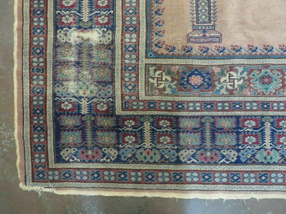 4' X 6' Antique Handmade Turkish Mehrab Prayer Wool Rug Lantern Beautiful - Nuvé