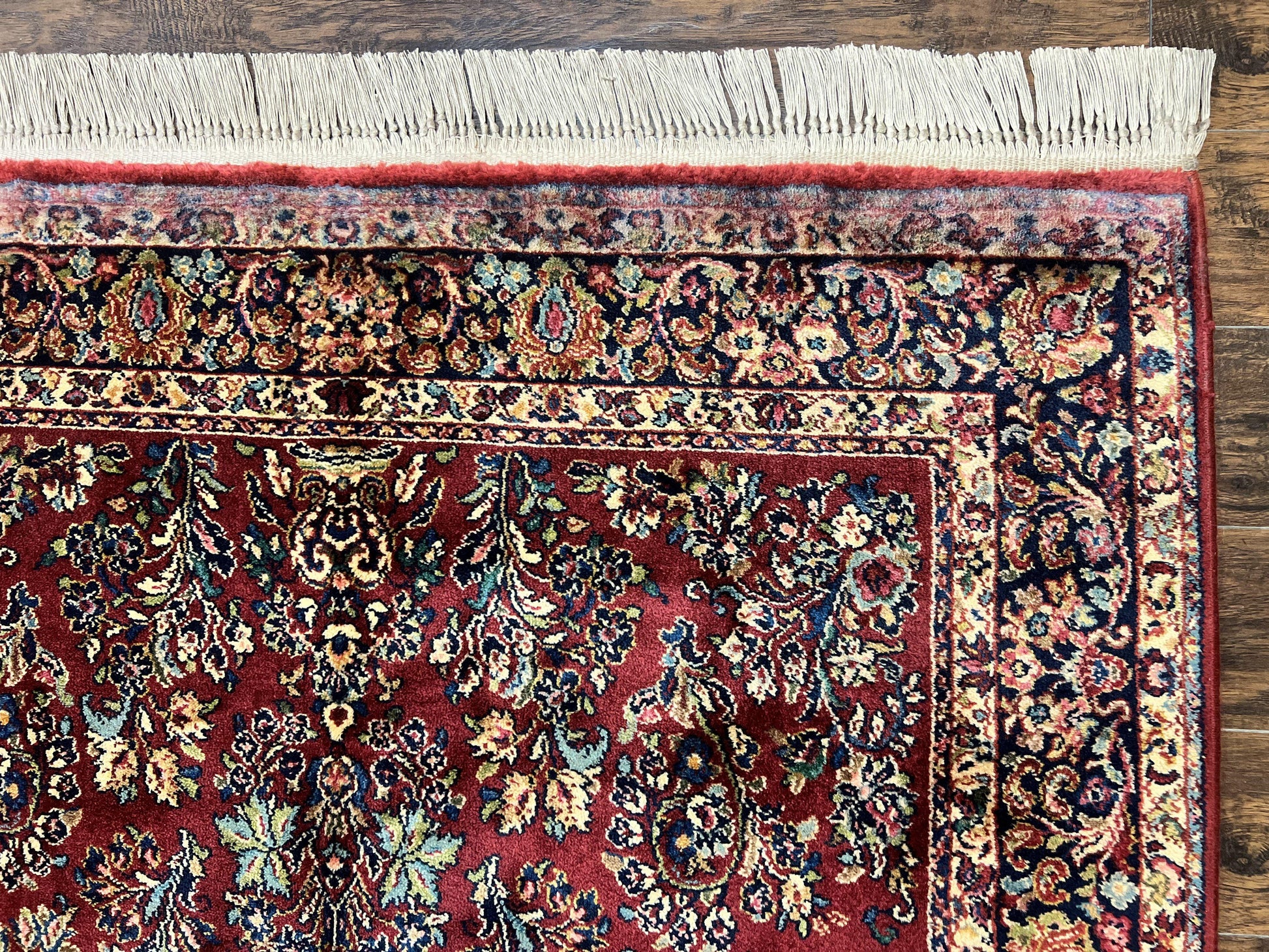 Karastan Rug 5.9 x 9 Red Sarouk #785, Wool Karastan Carpet, Original 700 Series, Vintage Karastan Oriental Rug Discontinued - Nuvé