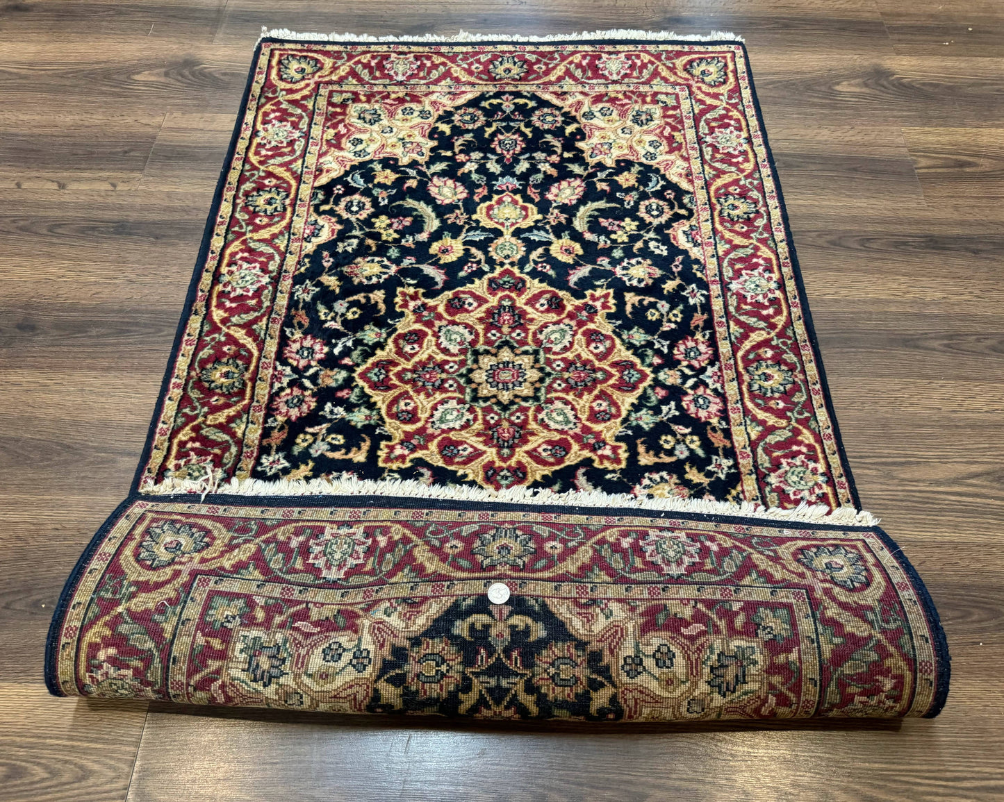 Pak Persian Sarouk Rug 3x5, Navy Blue and Red - Nuvé
