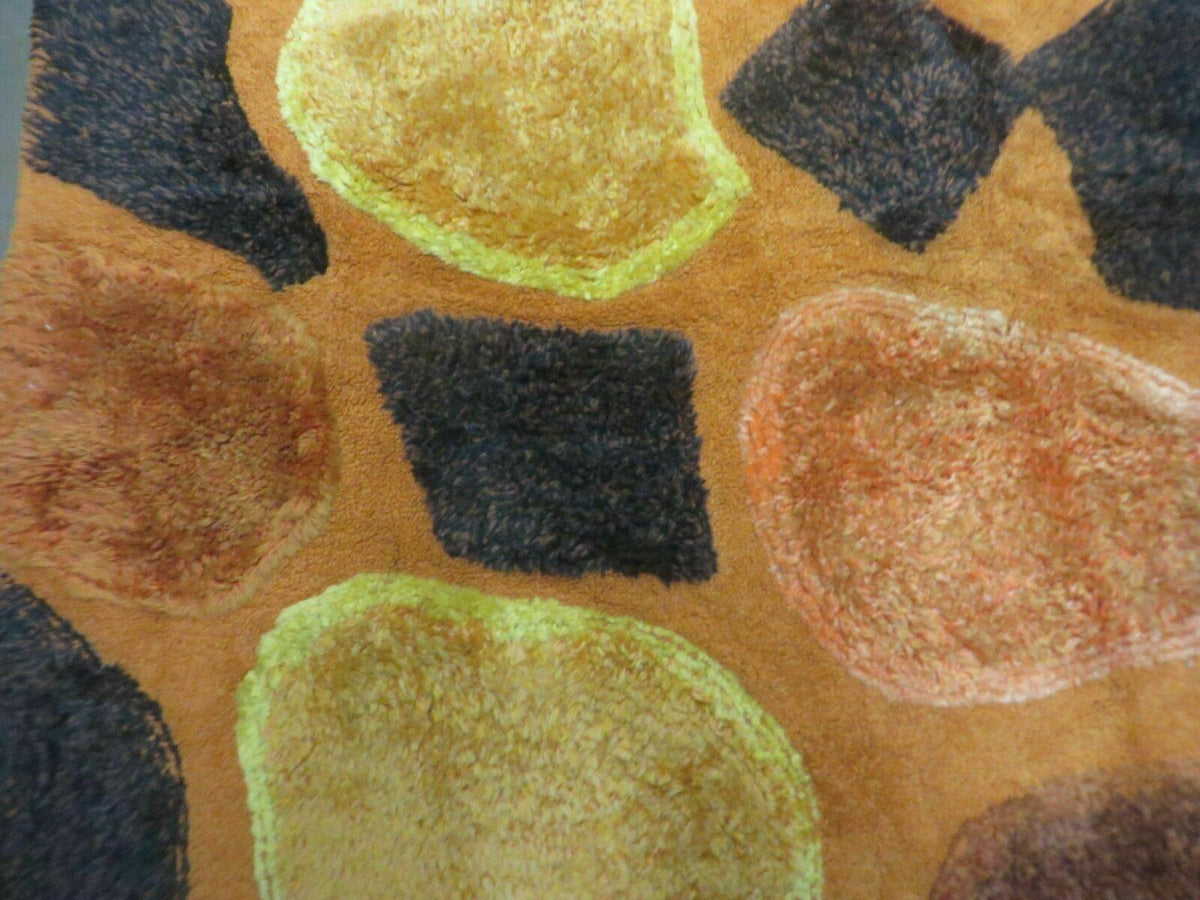 4' X 6' Modern Handmade Hooked Rug Wool Abstract Nice