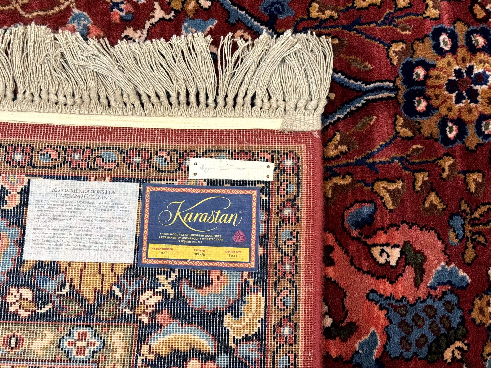 5.9 x 9 Karastan Rug Ispahan #766, Vintage Wool Discontinued Original 700 Series - Nuvé