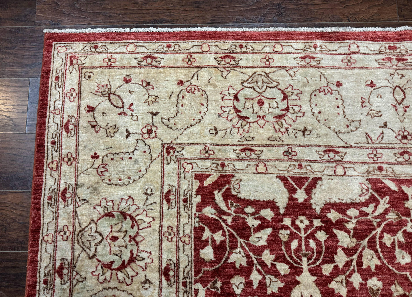 Pakistani Chobi Rug 8x10, Red, Handmade - Nuvé