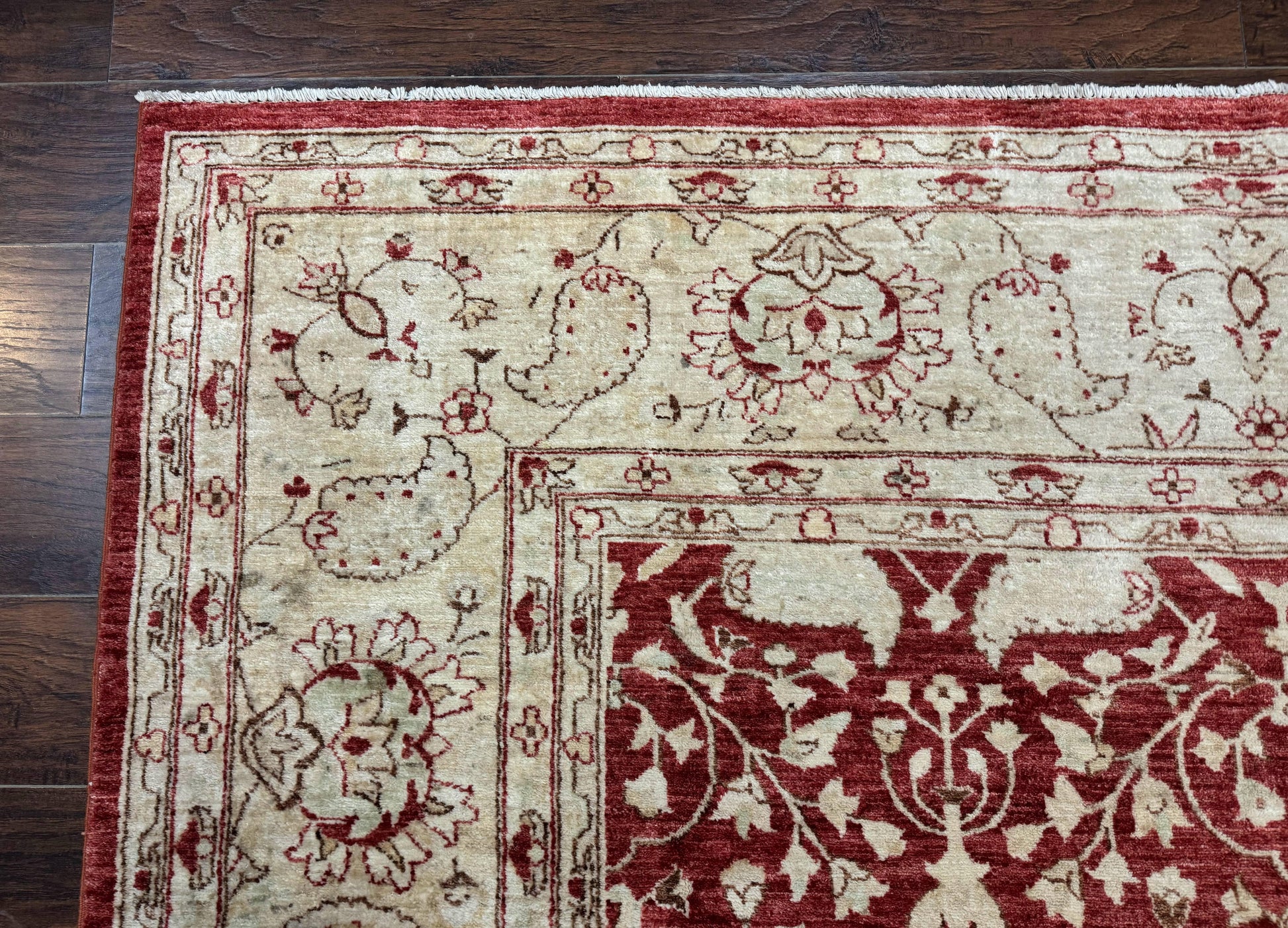 Pakistani Chobi Rug 8x10, Red, Handmade - Nuvé