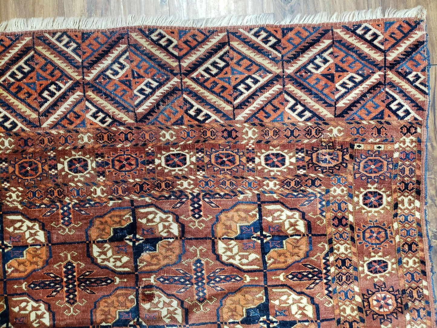 4x7 Antique Yamud Rug Russian Rug Turkoman Rug Fine Weave Rug - Nuvé