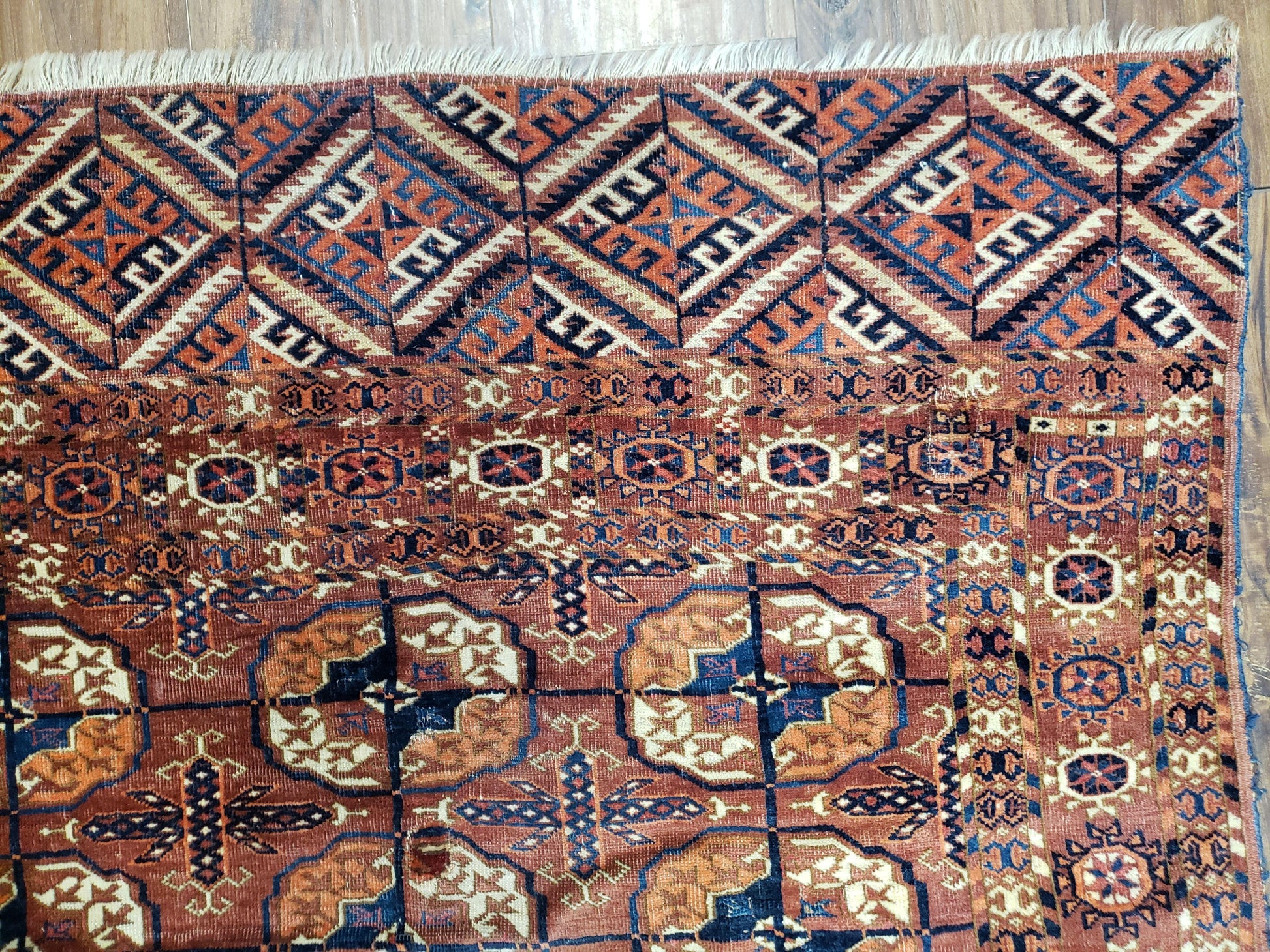 4x7 Antique Yamud Rug Russian Rug Turkoman Rug Fine Weave Rug - Nuvé