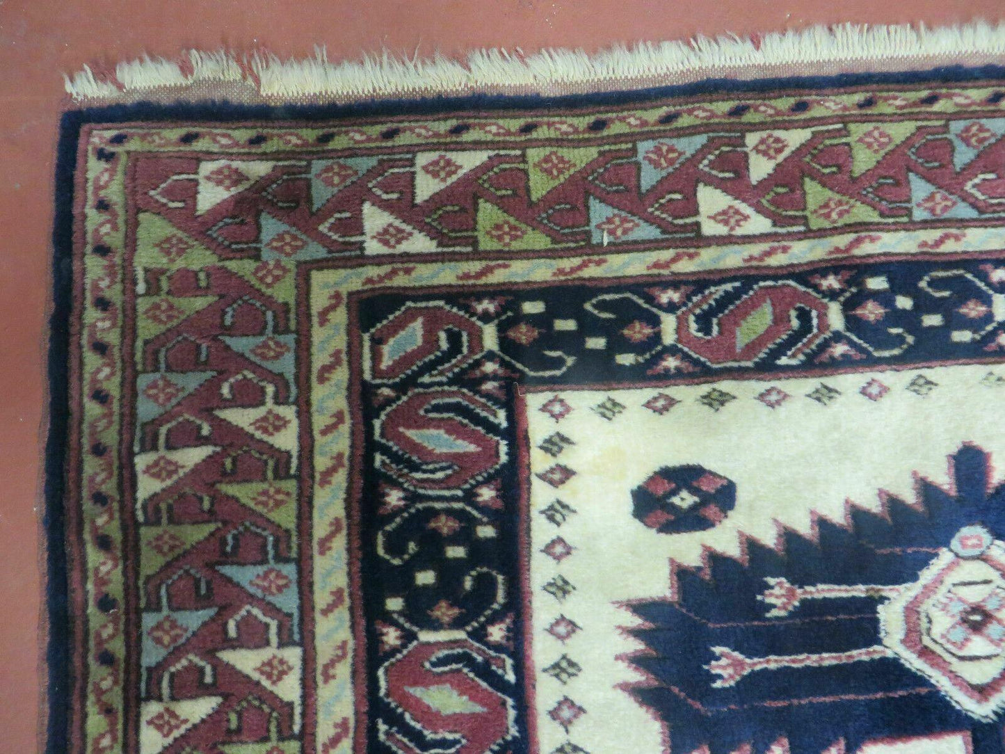 3' X 4' Vintage Handmade Turkish Geometric Oriental Wool Rug Nice - Nuvé