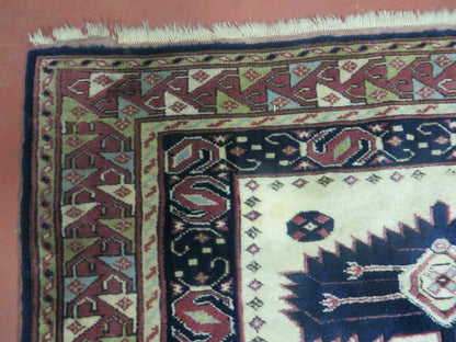 3' X 4' Vintage Handmade Turkish Geometric Oriental Wool Rug Nice - Nuvé