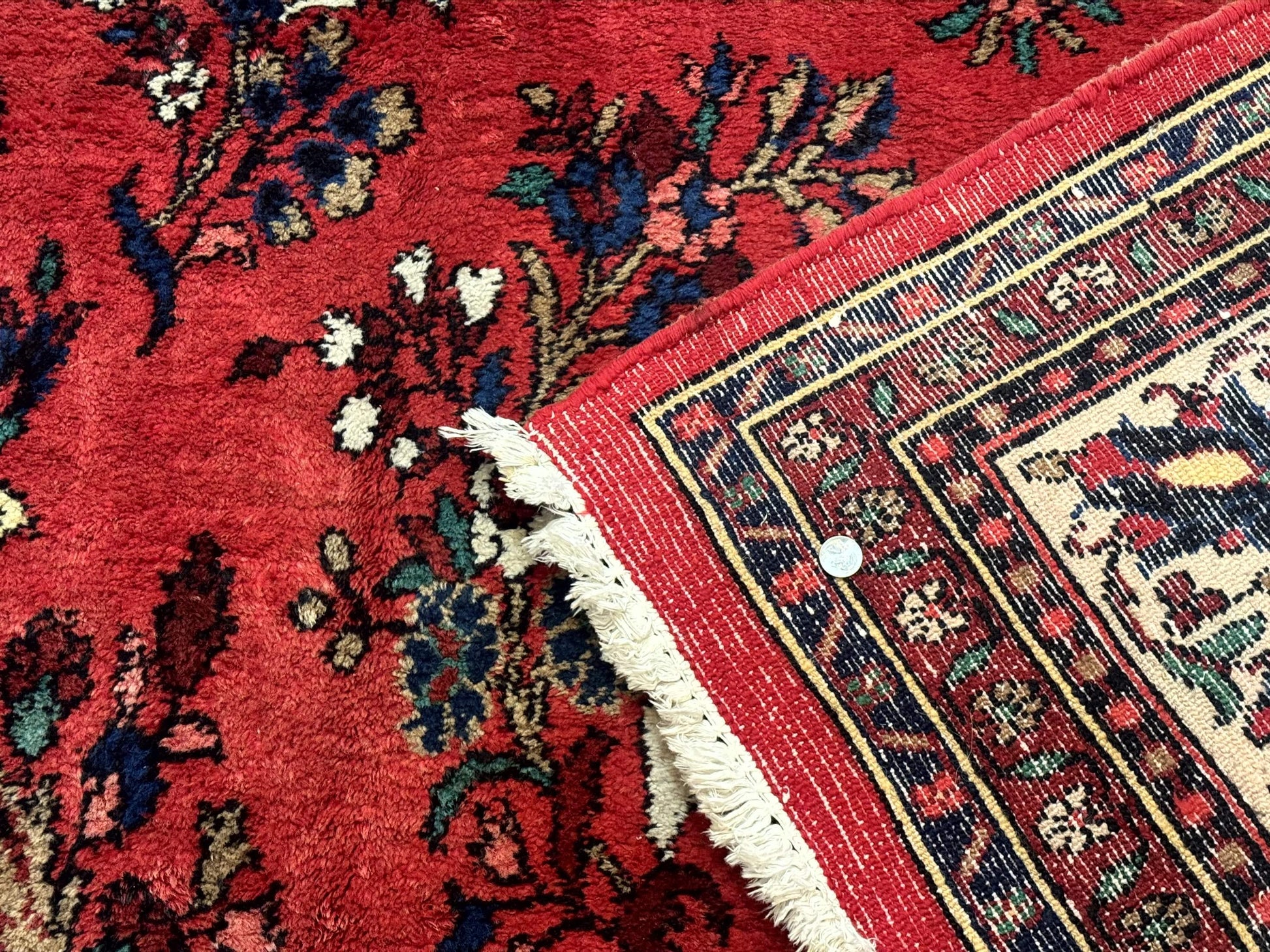 Palace Size Persian Rug 11x18, Red, Bibikabad Rug, Handmade Large Wool Carpet, Persian Hamadan Rug, Dargazin Rug - Nuvé