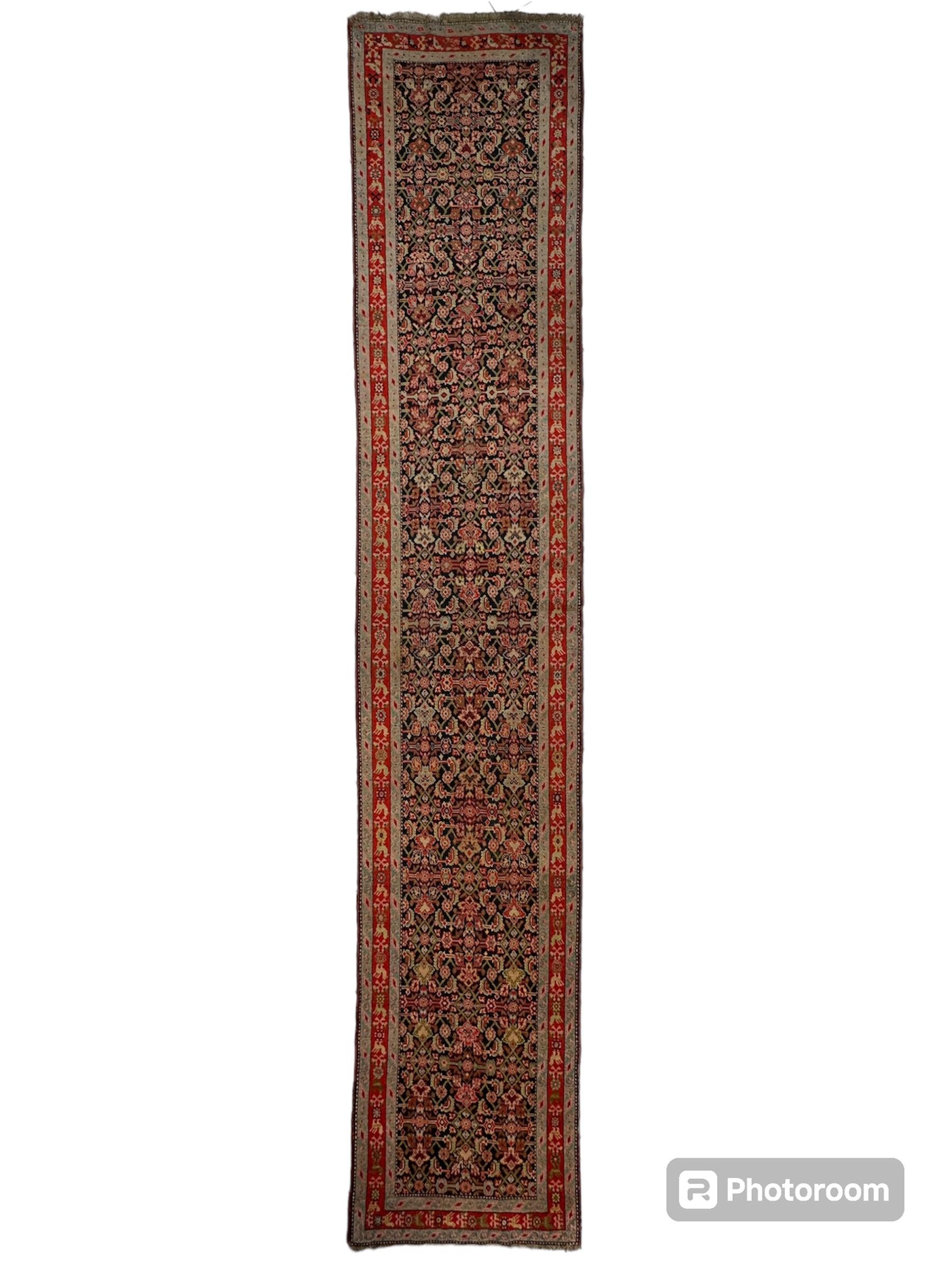 3’4” x 17’ Karabkah Antique Caucasian Wool on Wool Runner - Nuvé