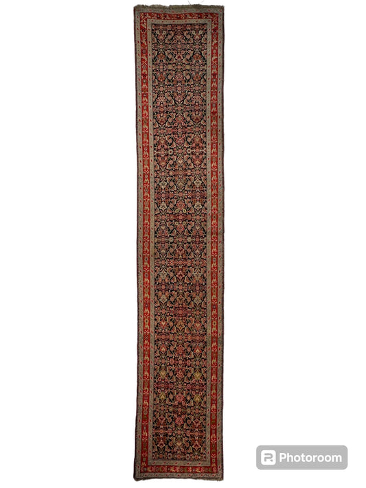 3’4” x 17’ Karabkah Antique Caucasian Wool on Wool Runner - Nuvé