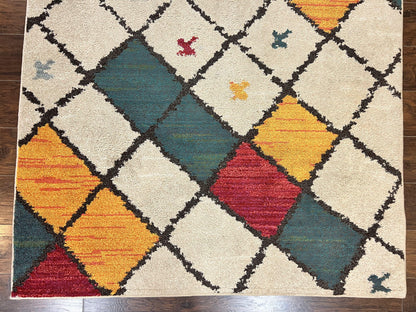 Panel Design Rug 5 x 7.6, Ivory/Beige & Multicolor - Nuvé