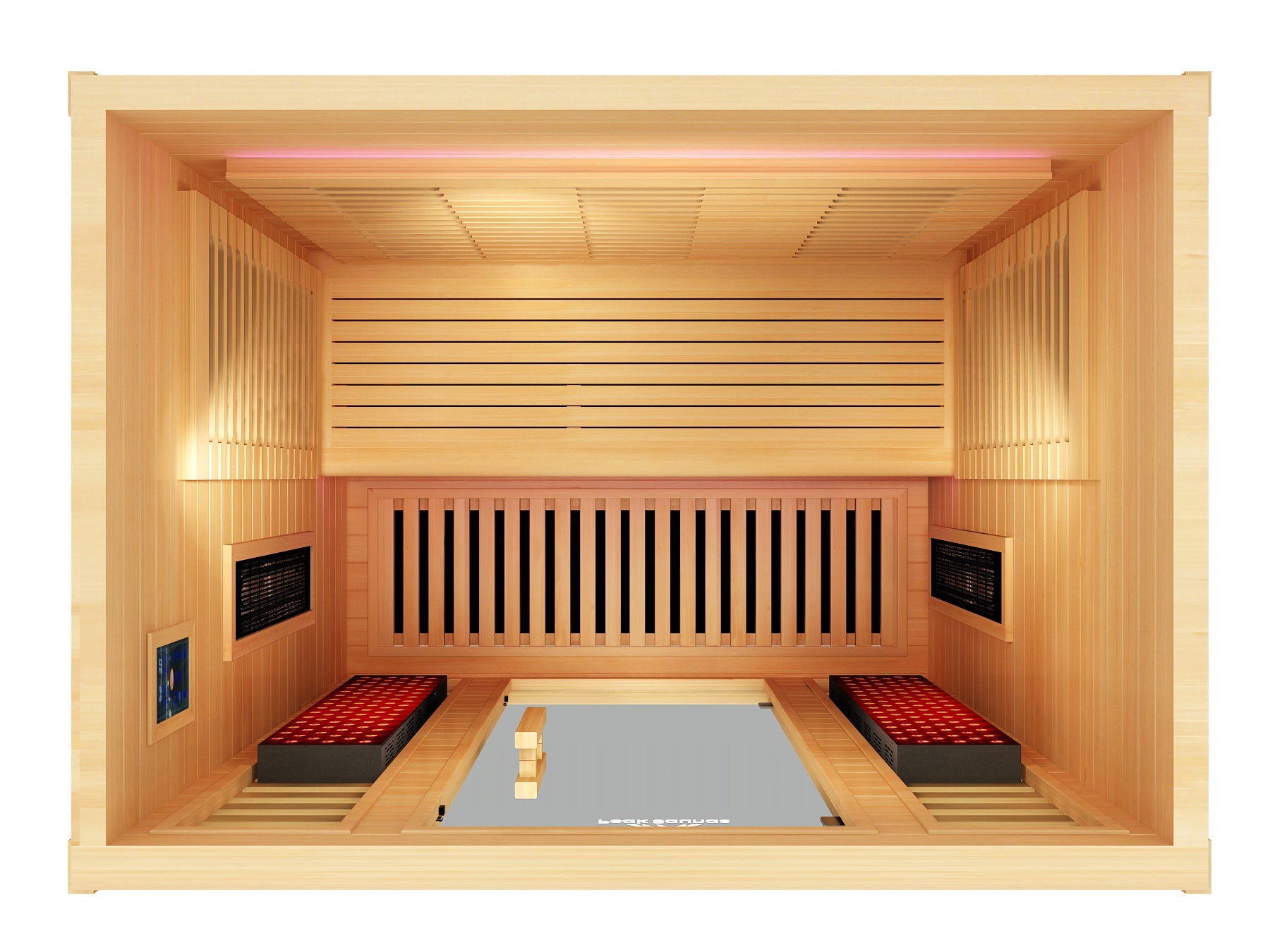 Peak Saunas Denali Luxury 3-Person Full Spectrum Infrared Sauna with Two XL Medical-Grade Red Light Therapy Panels & Smart WiFi App Control - Nuvé