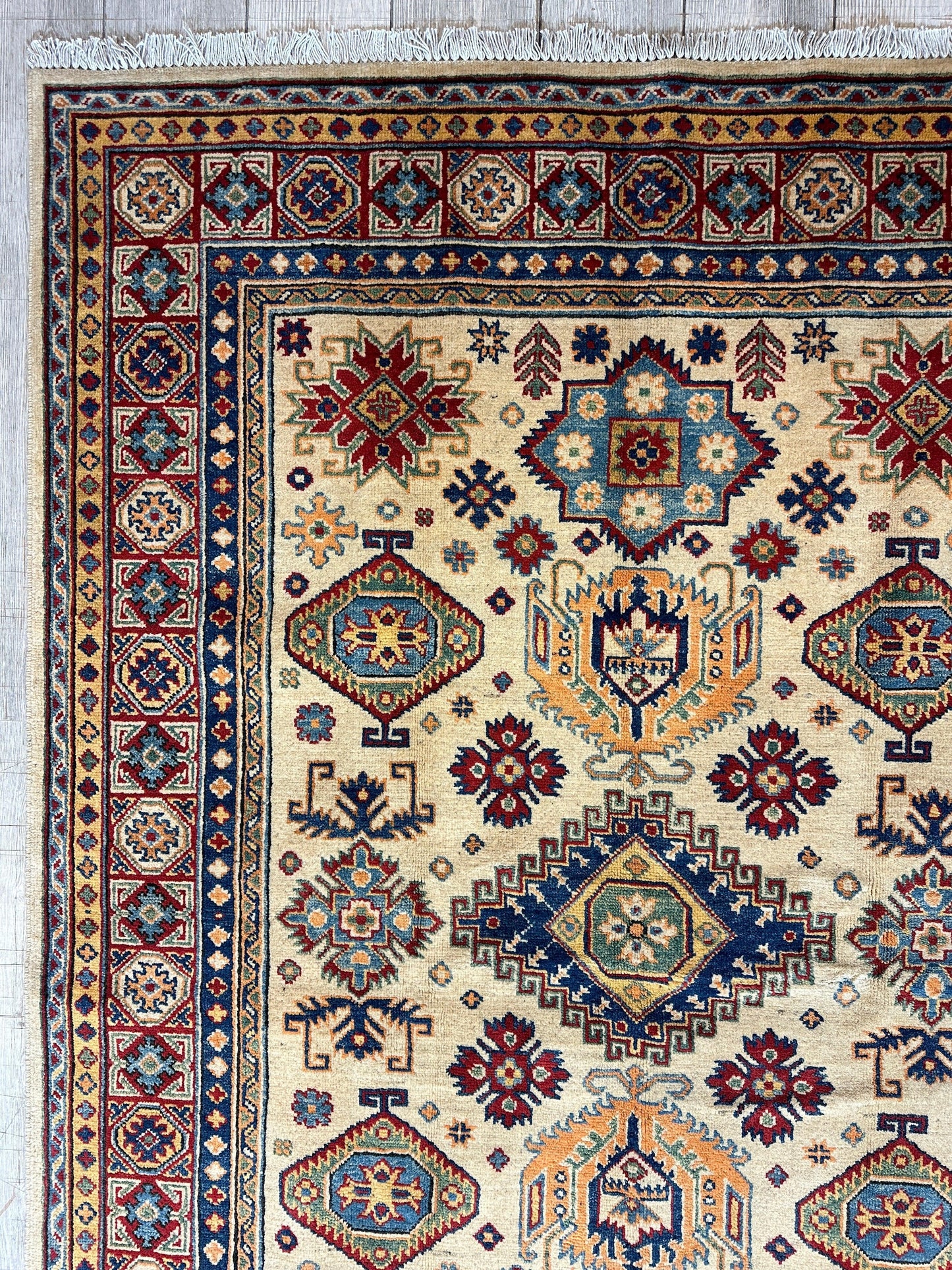 Fine Hand Knotted Afghani Super Kazak Rug 5 x 7 - Nuvé